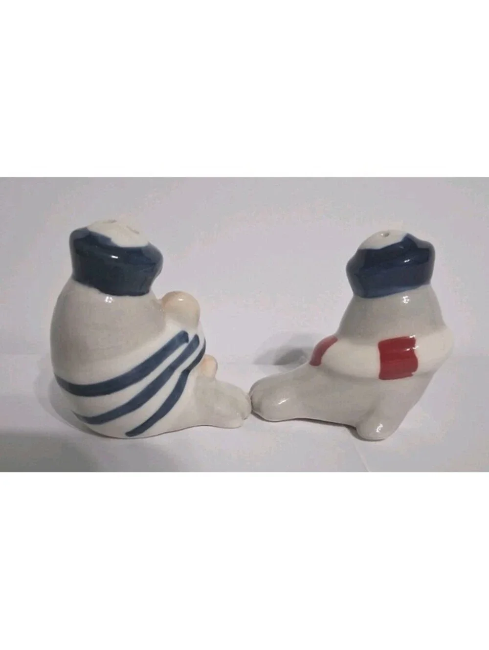 Gray Walrus Sailor Salt And Pepper Shakers, Small, NWOT